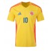 Camiseta Colombia James Rodriguez #10 Primera Equipación Replica Copa America 2024 mangas cortas